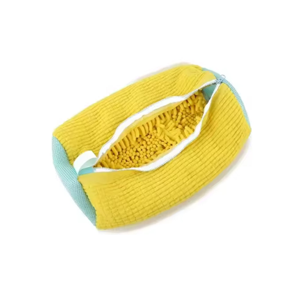 Shoe Washing Bag Fluffy Fiber 360° Clean Reusable Zipper Laundry Net for Sneaker