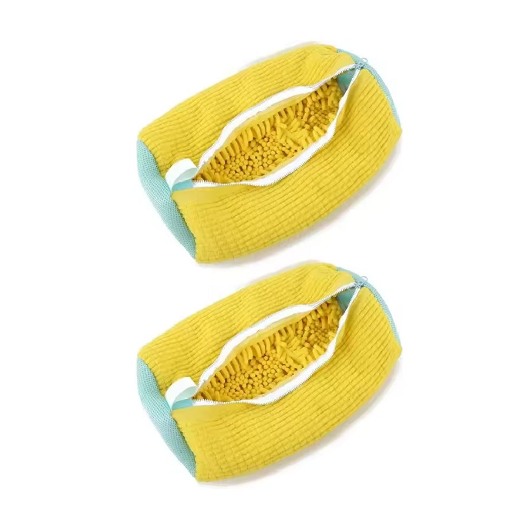Shoe Washing Bag Fluffy Fiber 360° Clean Reusable Zipper Laundry Net for Sneaker