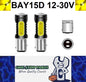 2 x BAY15D 12v Yellow Stop/Tail Dual Brightness LED 5smd COB super Bright (2pcs)