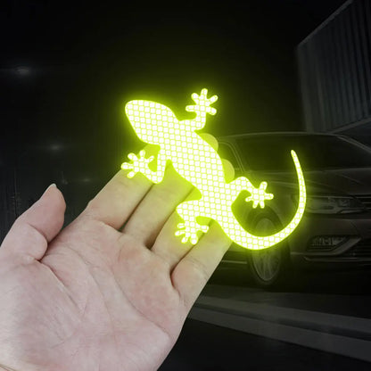4 x Yellow Car Reflective Sticker Safety Warning Mark Gecko Reflective Tape