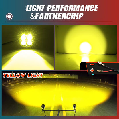 2 x Yellow Led Work Light 75mm 12V 24V 3500K LED Spotlight Fog Light 4WD Car SUV