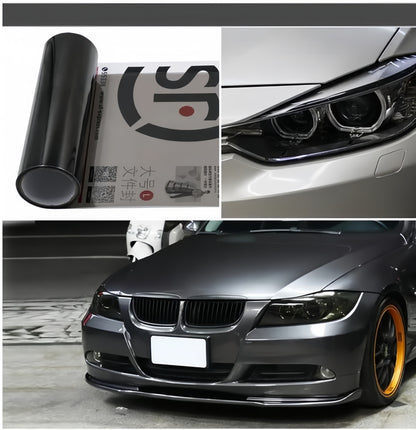 Light Black PVC Tint Film Wrap for Headlights and Tail Lamps 30cm x 120cm