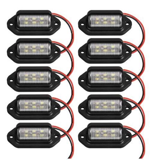 10 x LED Number Plate Lamps Multivolt 12-24v Durable Waterproof Lamps (10pcs)